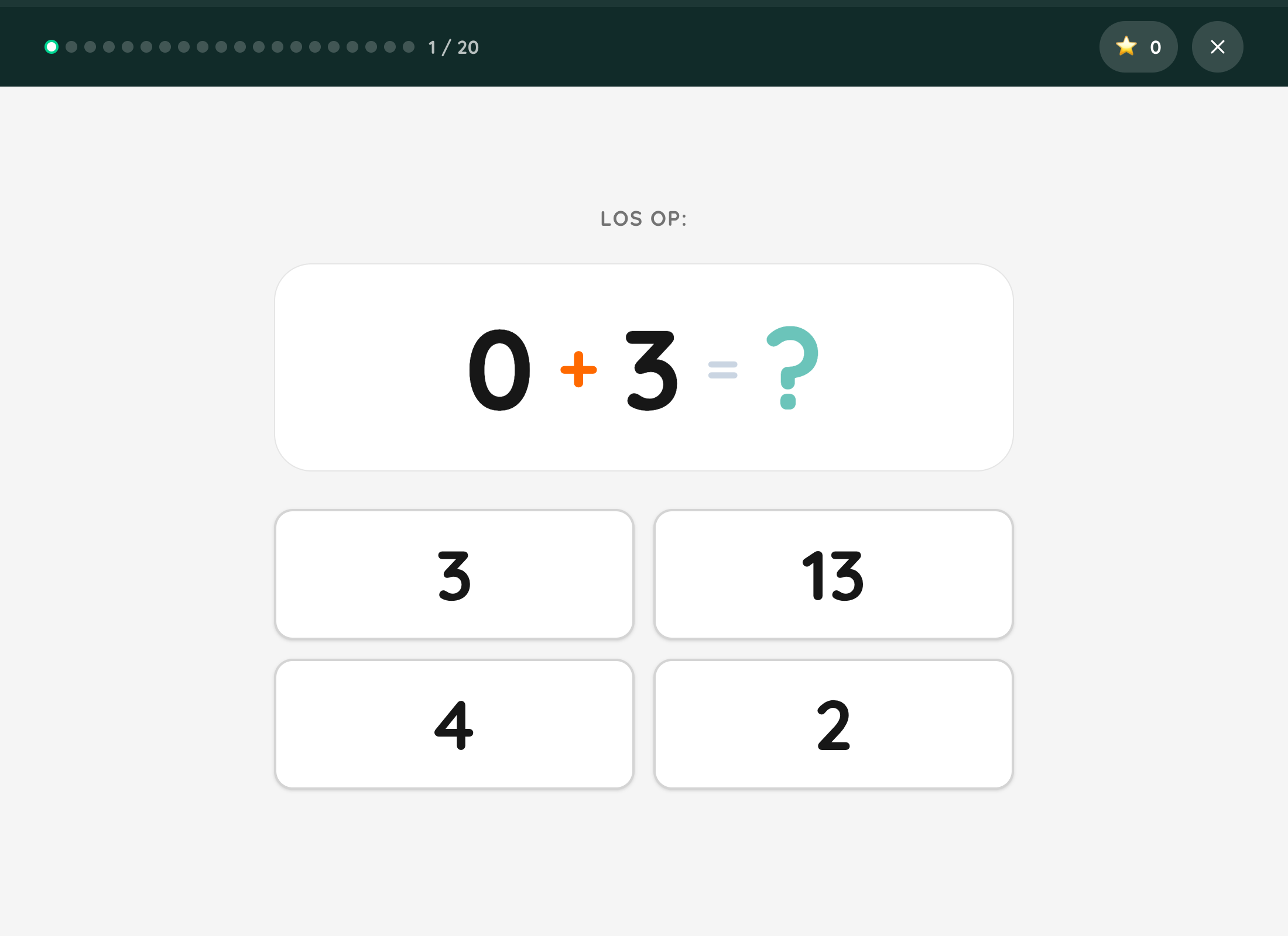 An arithmetic question with four answer choices.